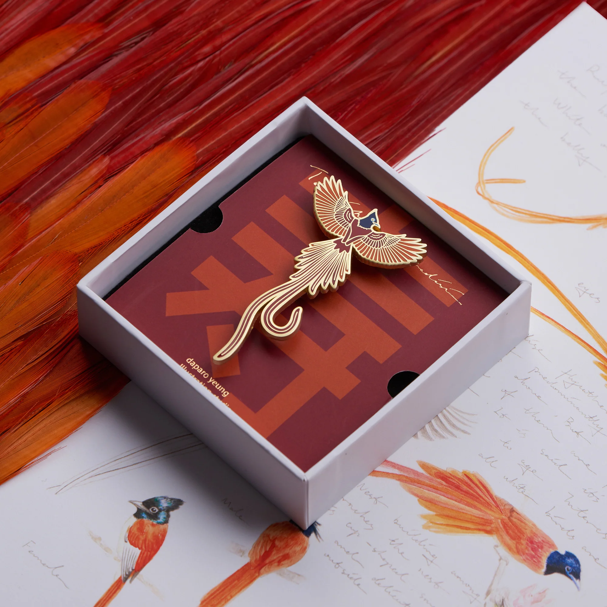 daparo Enamel Pins "Indian Paradise Flycatcher" - Image 2