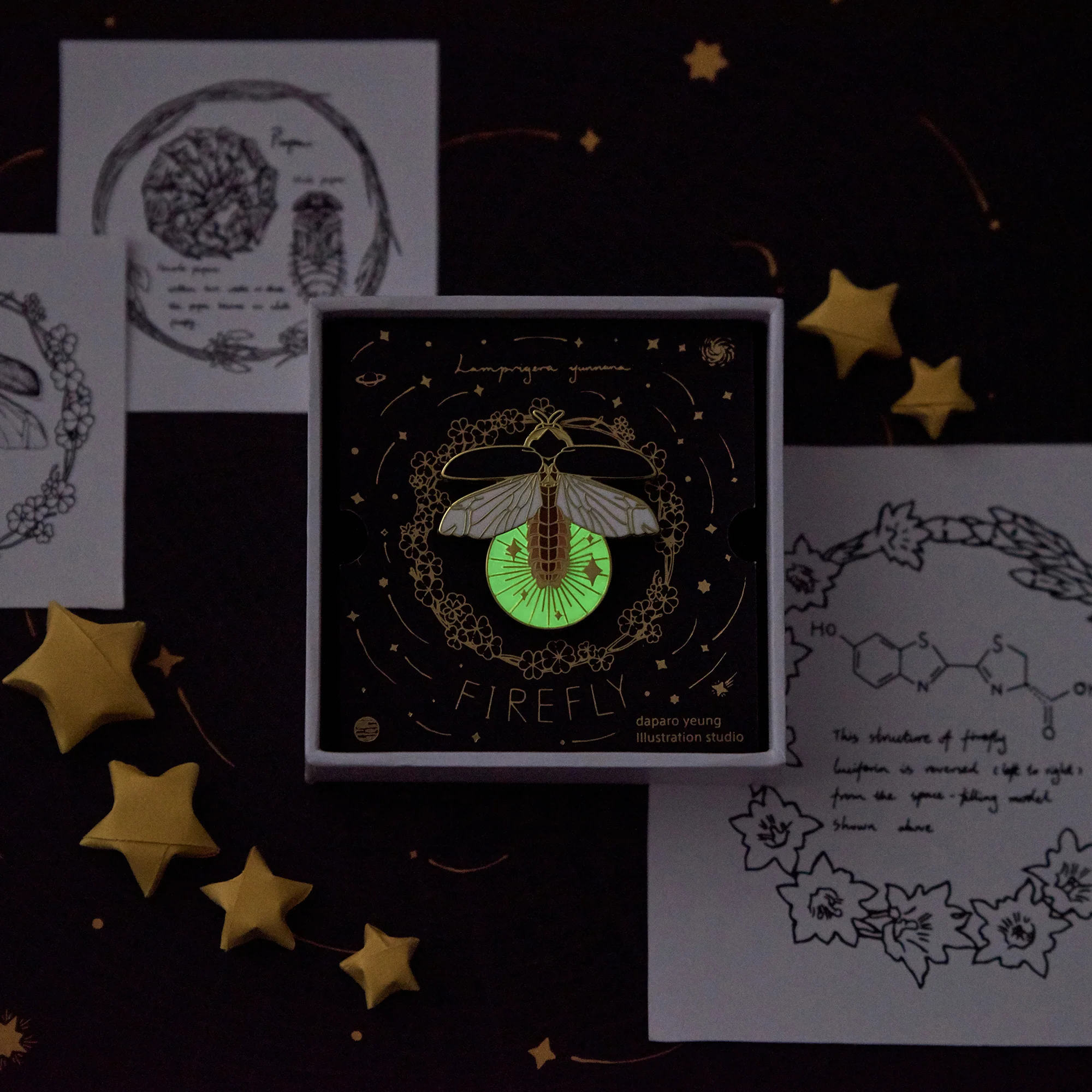daparo Glow-in-the-Dark Enamel Pins "Yunnan Firefly" - Image 2