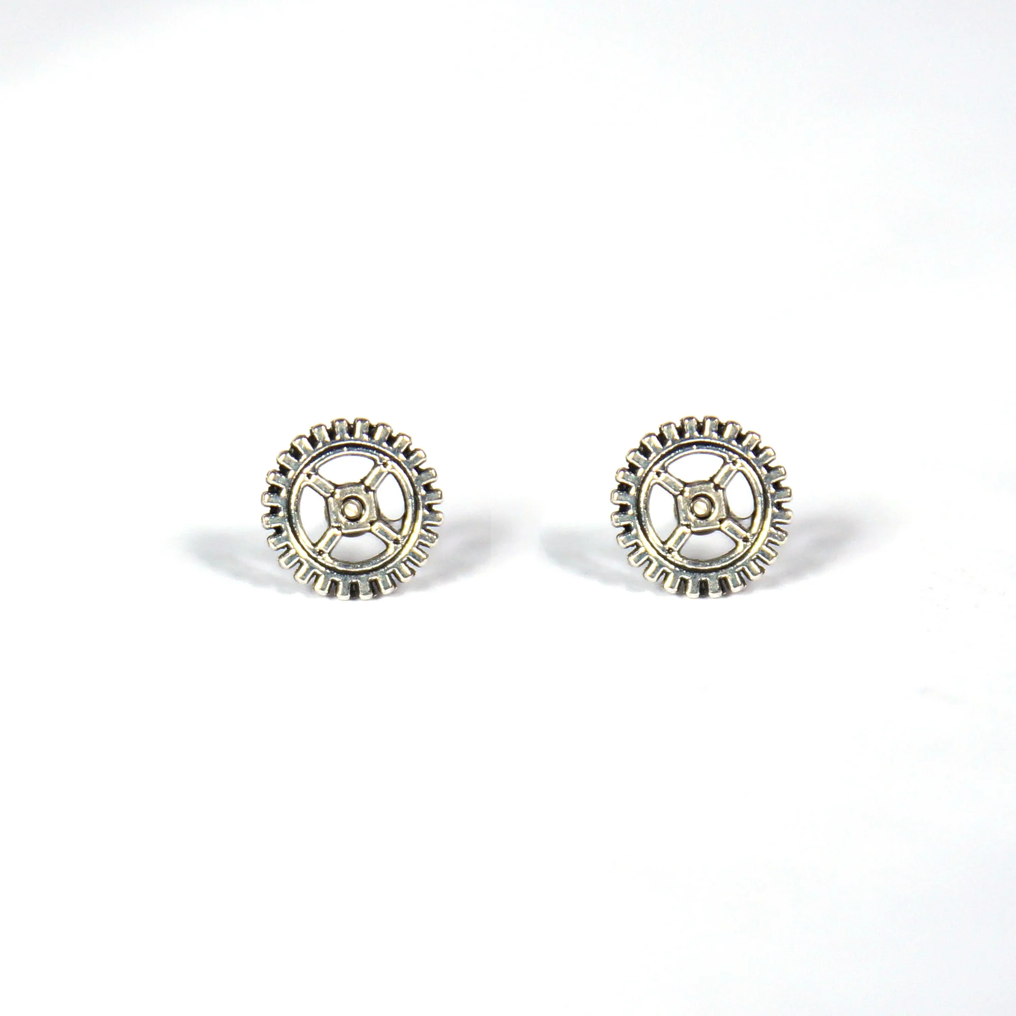 Gears & Screws Handcrafted Steampunk Stud Earrings - Image 3