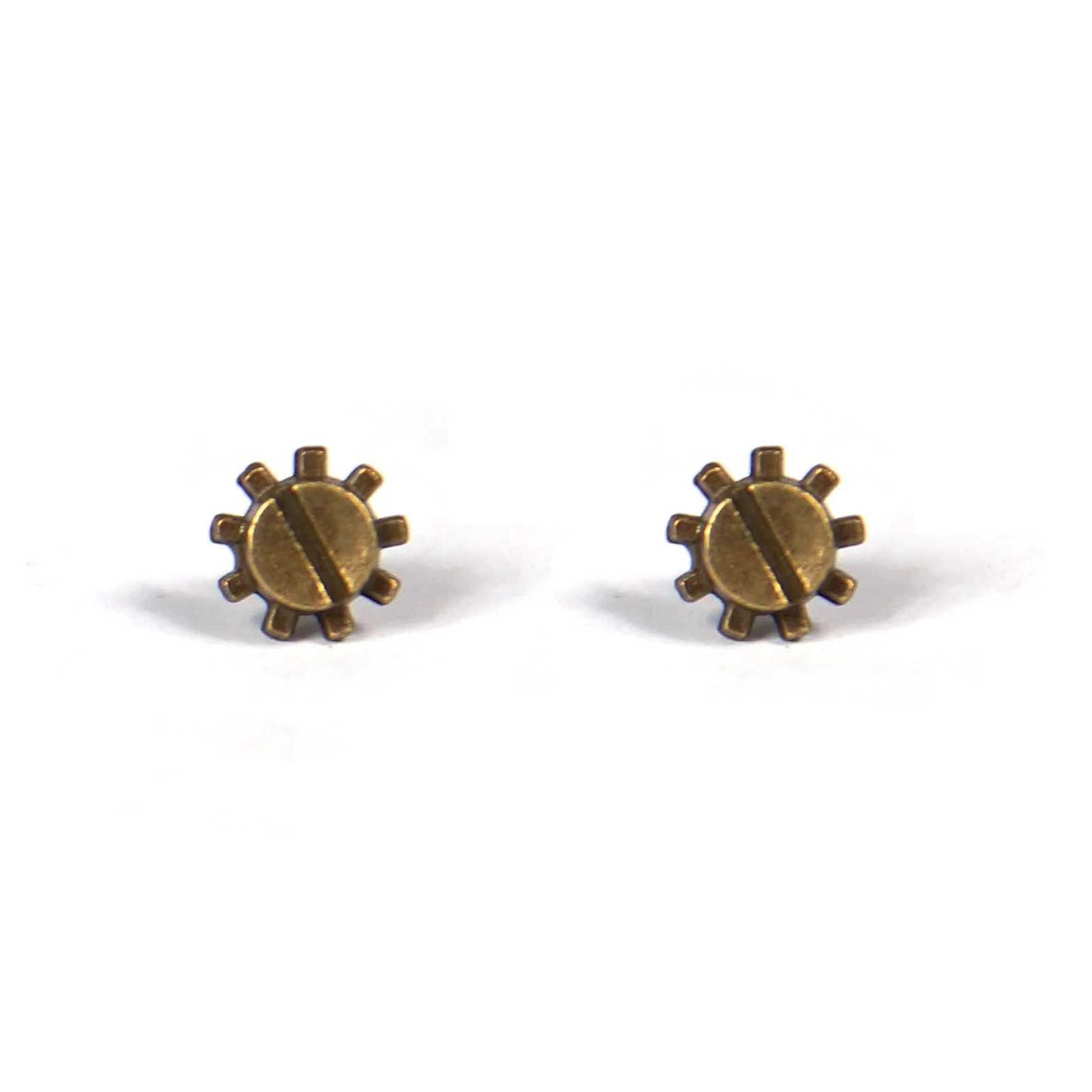 Gears & Screws Handcrafted Steampunk Stud Earrings - Image 6