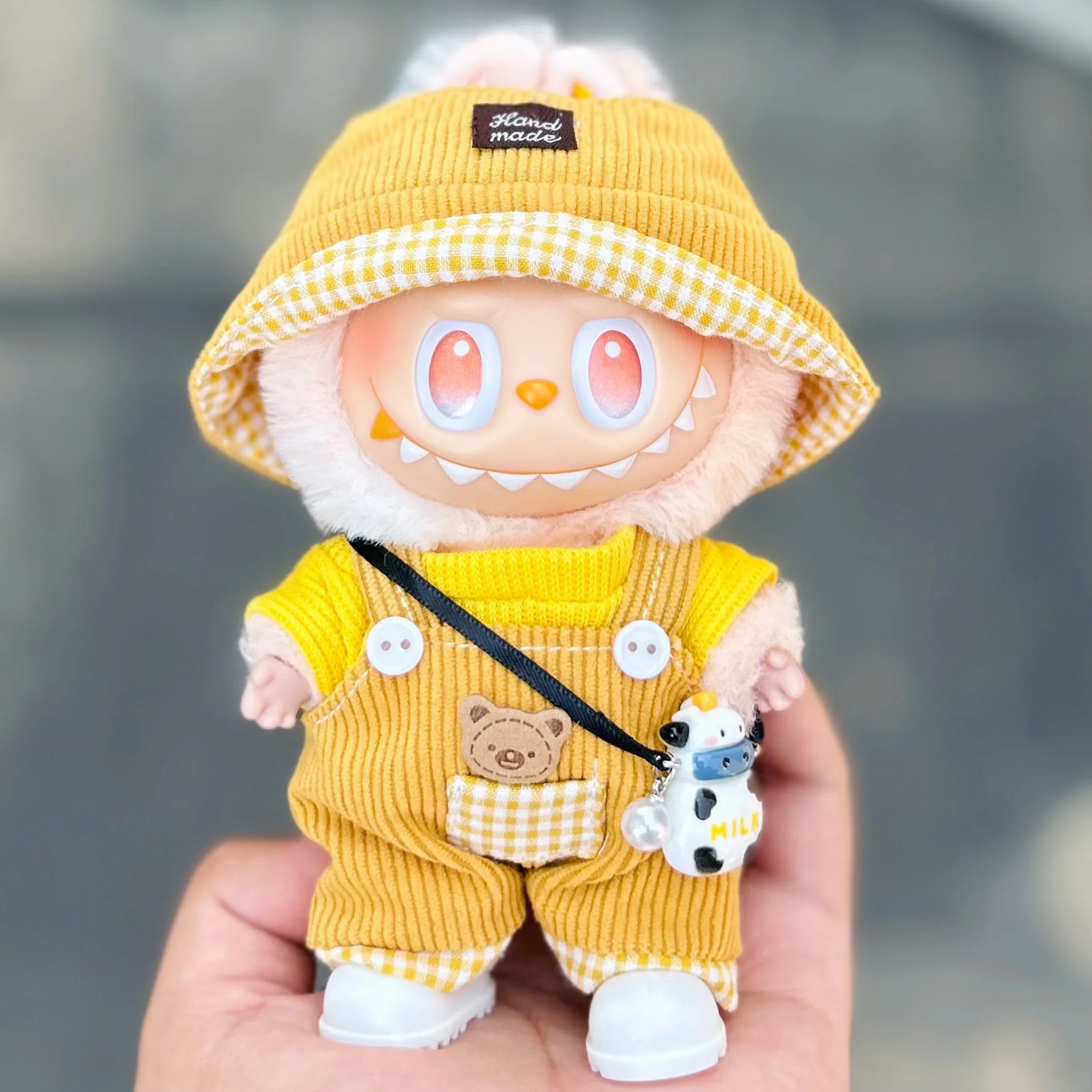 Handmade Clothes for Labubu & 15-17 cm Dolls "Overall Good" - Image 4