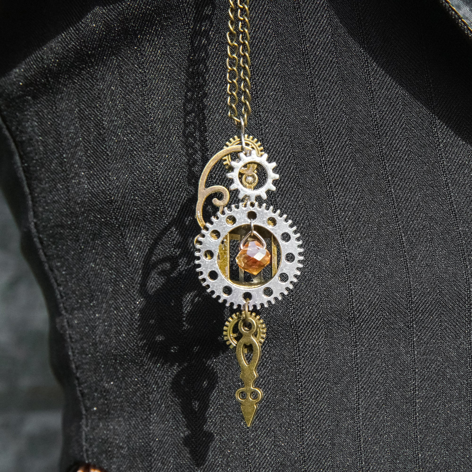 Light Cage Handcrafted Steampunk Pendant Necklace - Image 3