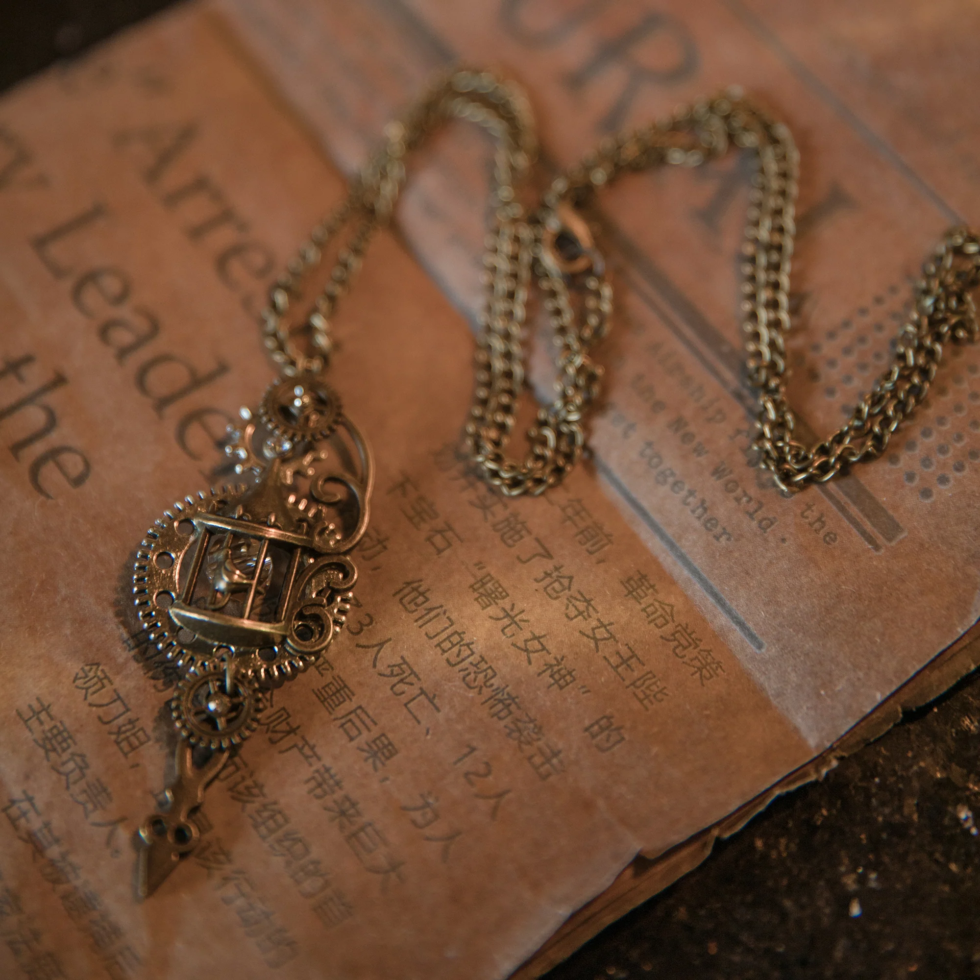Light Cage Handcrafted Steampunk Pendant Necklace - Image 5