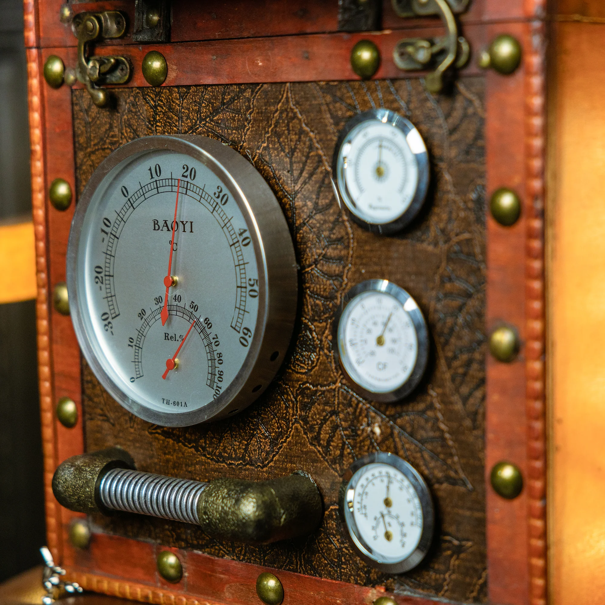 "Matchbox" Handcrafted Steampunk Backpack with Gauges & Lights - Image 4