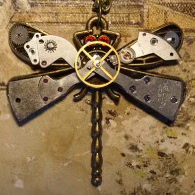 Rustclad Dragonfly Handcrafted Steampunk Pendant Necklace - Image 3