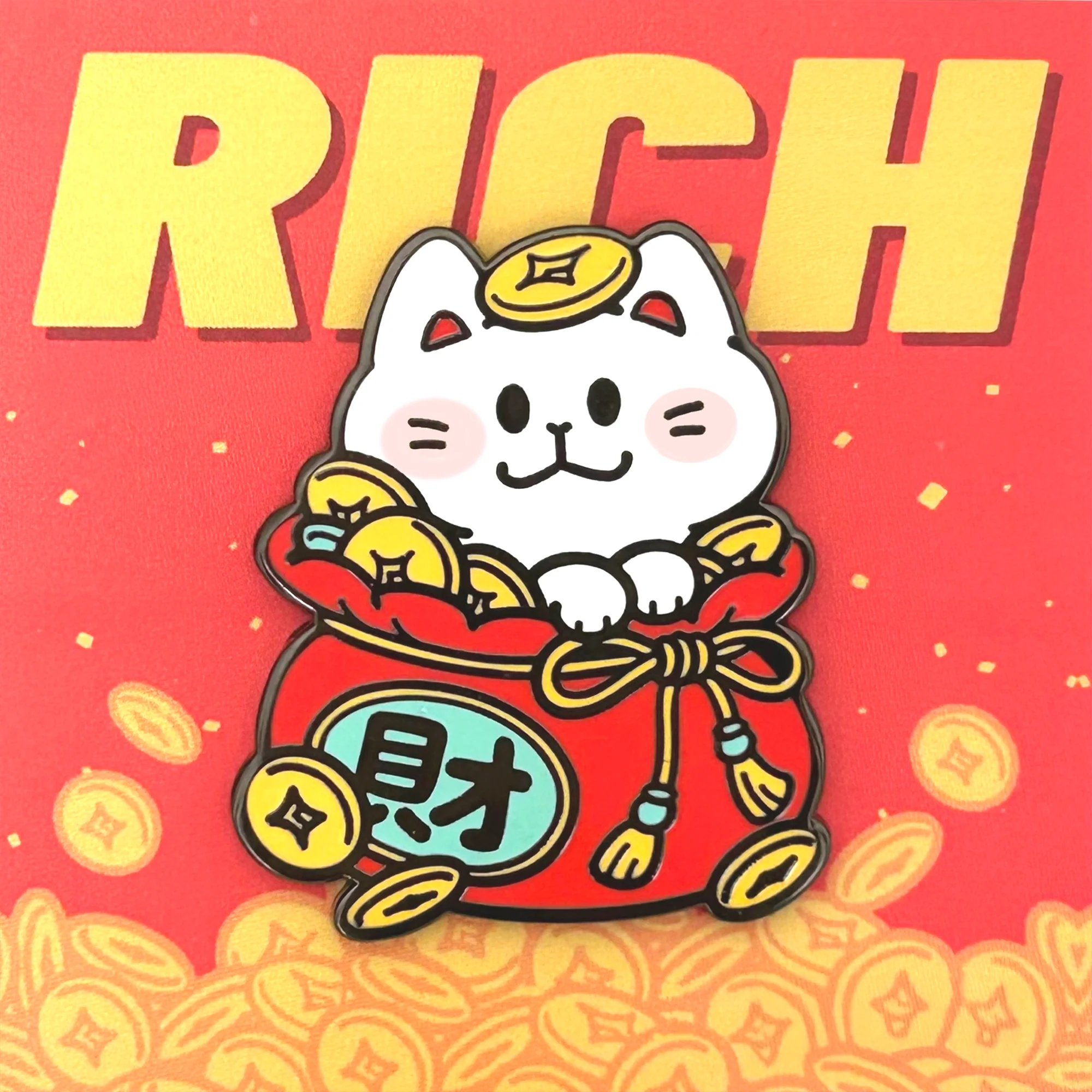 Stop! Mini Planet Enamel Pins Rich Cat Series - Image 10