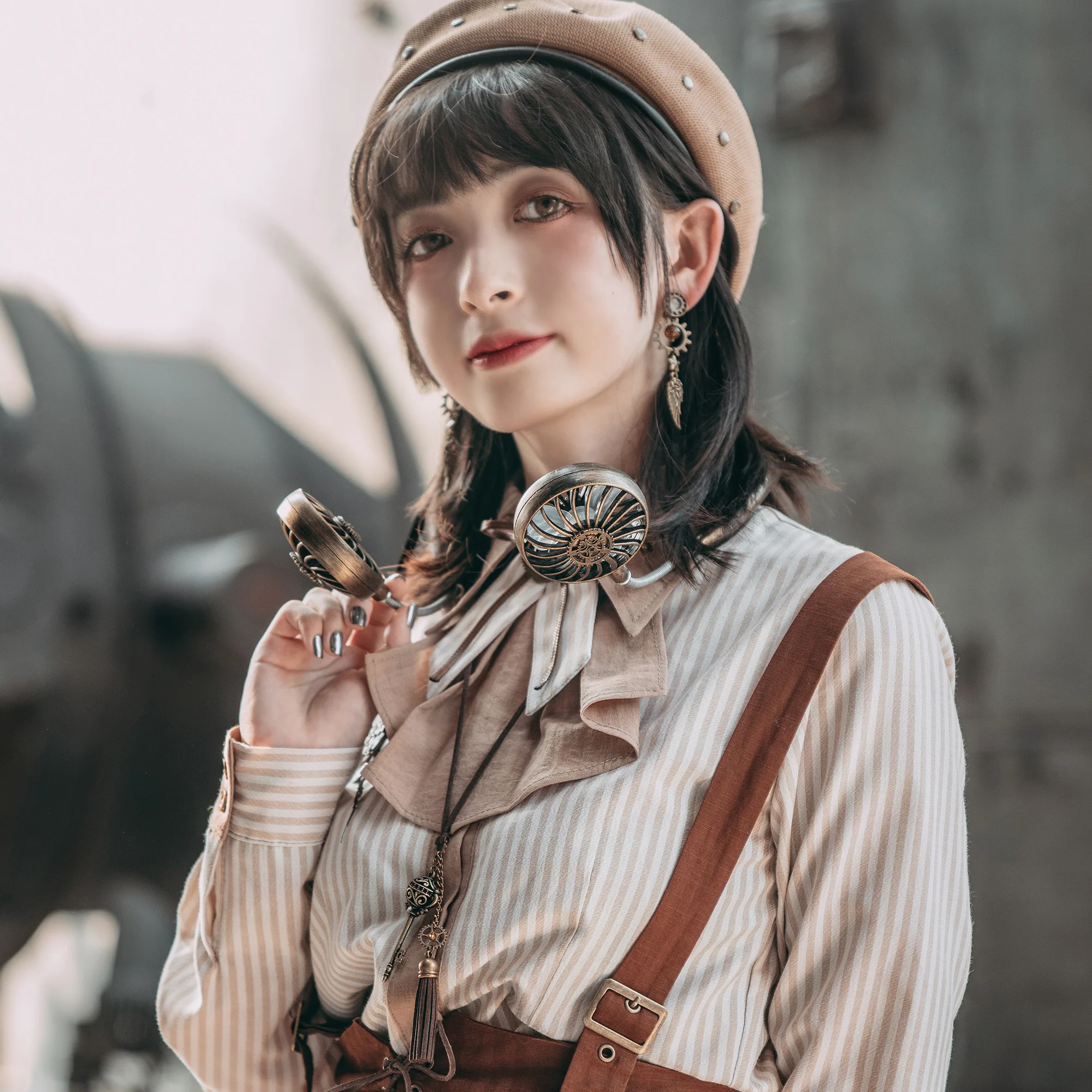 Sweet Summer Scarf Handcrafted Steampunk Neck Fan - Image 5