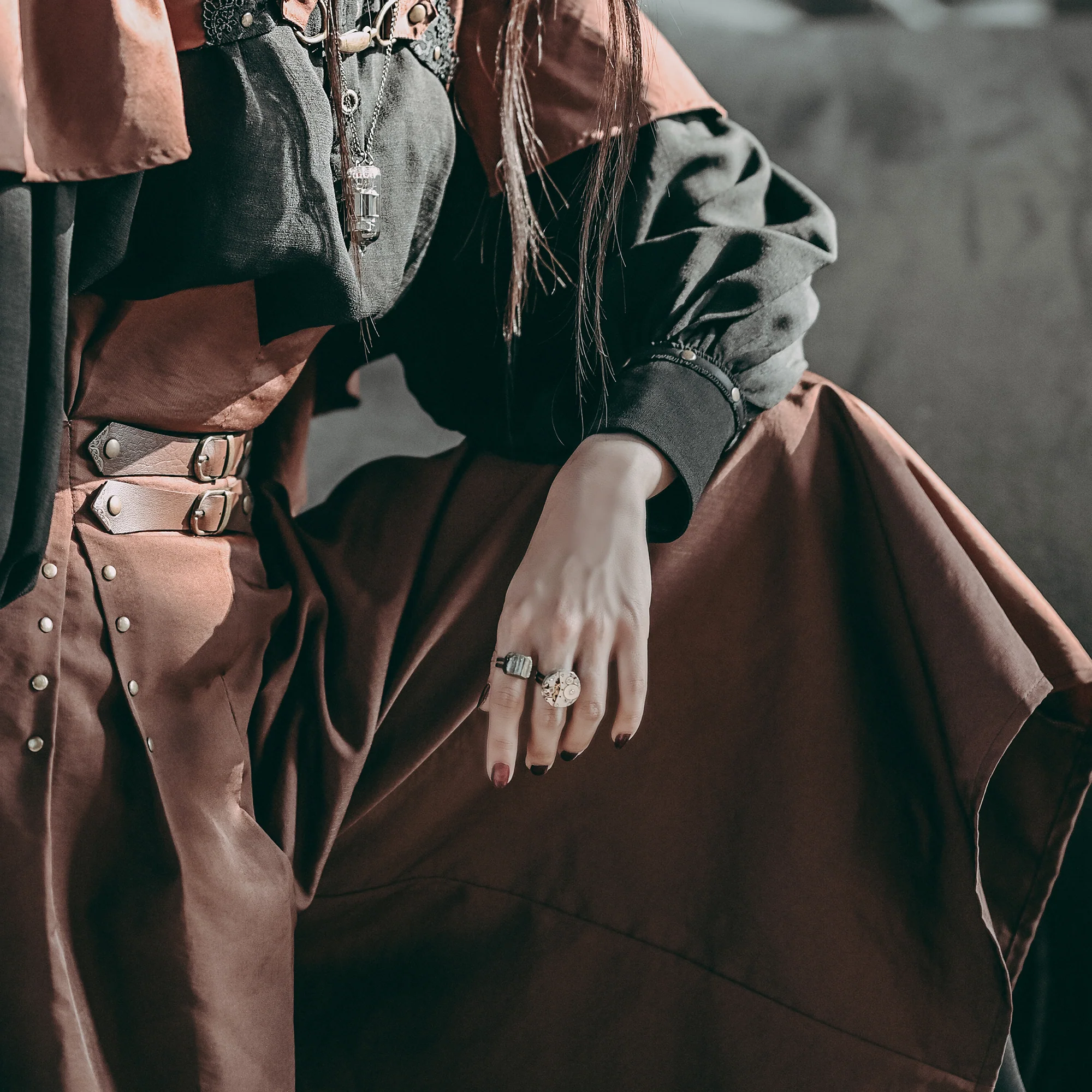 Sylanna's Ore Handcrafted Steampunk Pyrite Ring - Image 3
