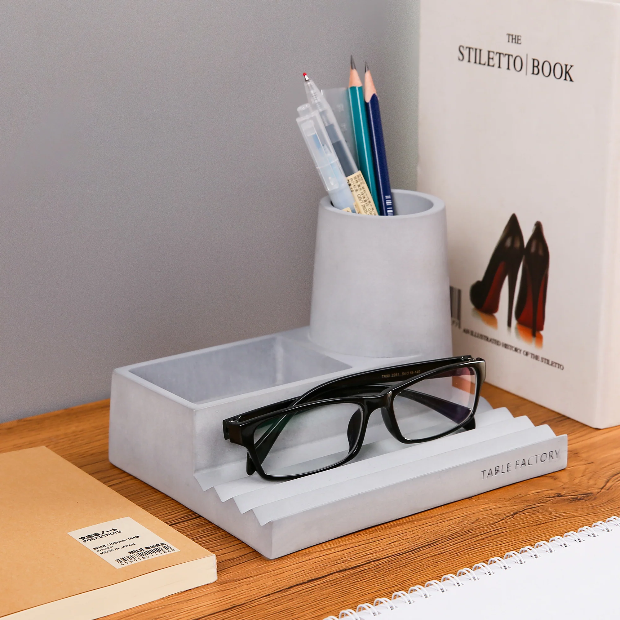Table Factory Concrete Desk Organizer - Image 3