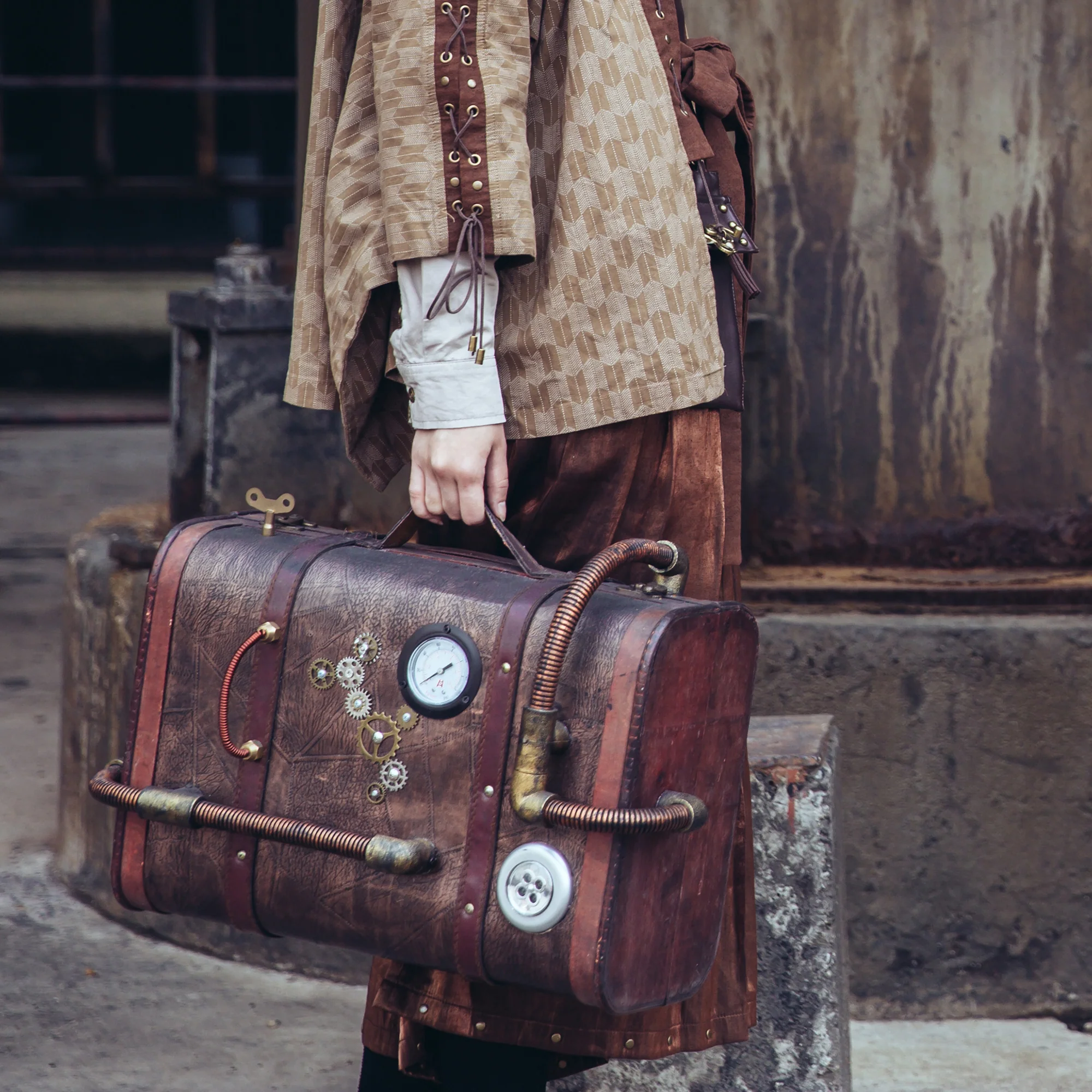 "The Boiler" Handcrafted Steampunk Travel Suitcase - Image 5