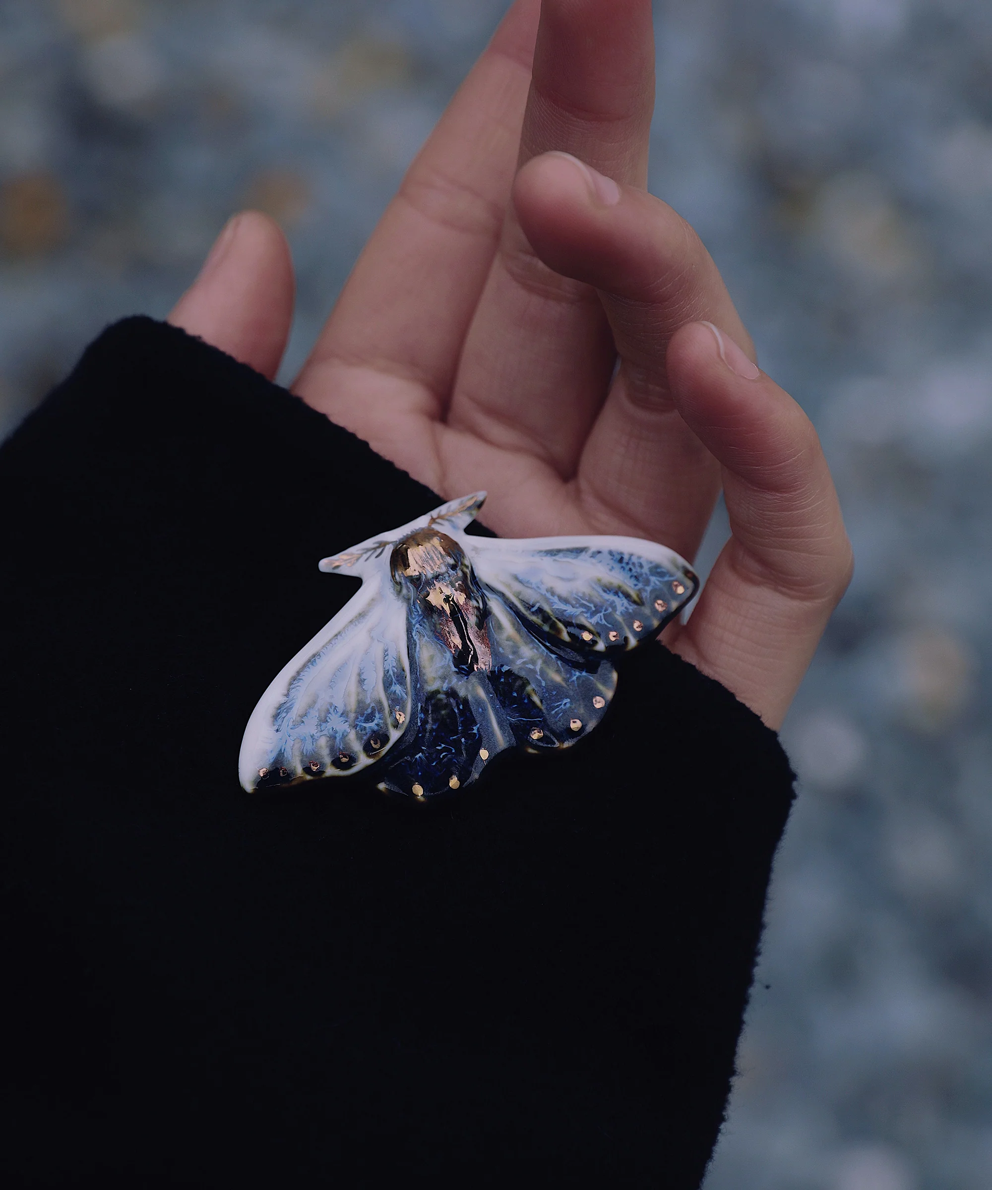 YIHE Ceramic Accessories "Blue Tiger Moth" - Image 5