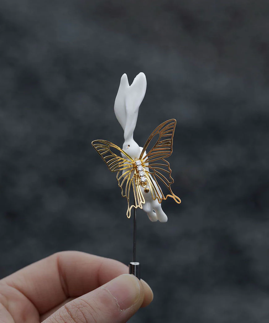 YIHE Ceramic Brooches "Rabbit" - Image 3