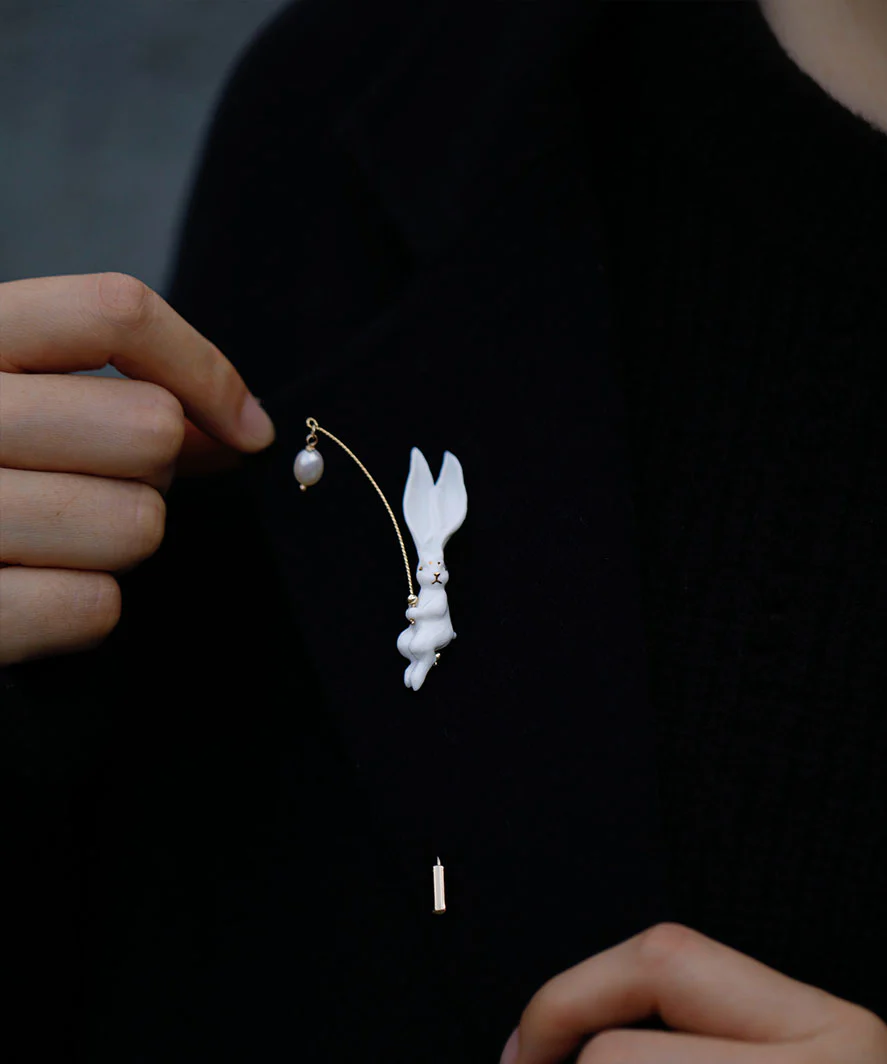 YIHE Ceramic Brooches "Rabbit" - Image 9