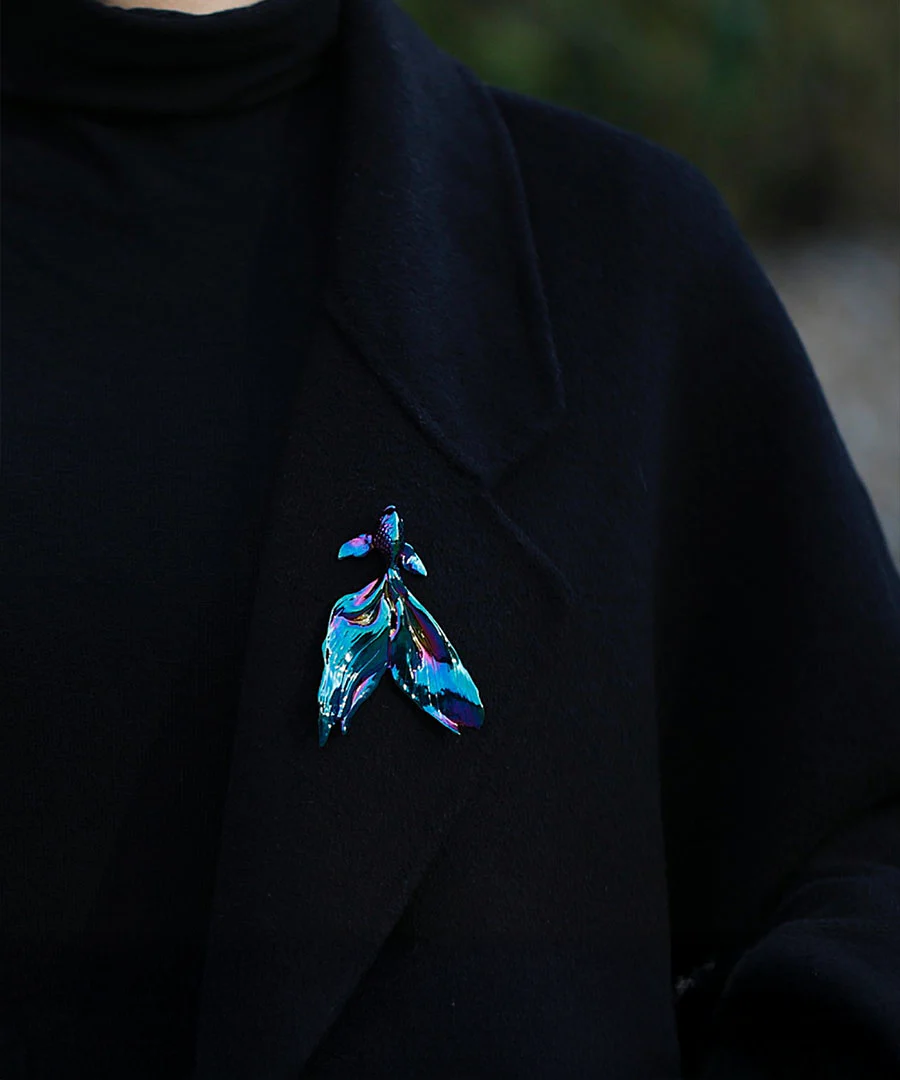 YIHE Ceramic Brooches "Siamese Fighting Fish" - Image 3