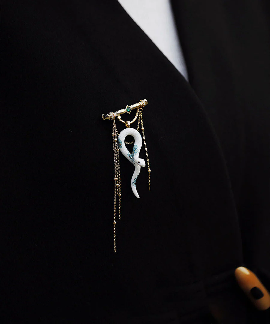 YIHE Ceramic Brooches "Spiritual Snake" - Image 4