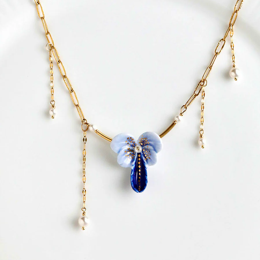 YIHE Ceramic Necklace "Blue Butterfly" - Image 3
