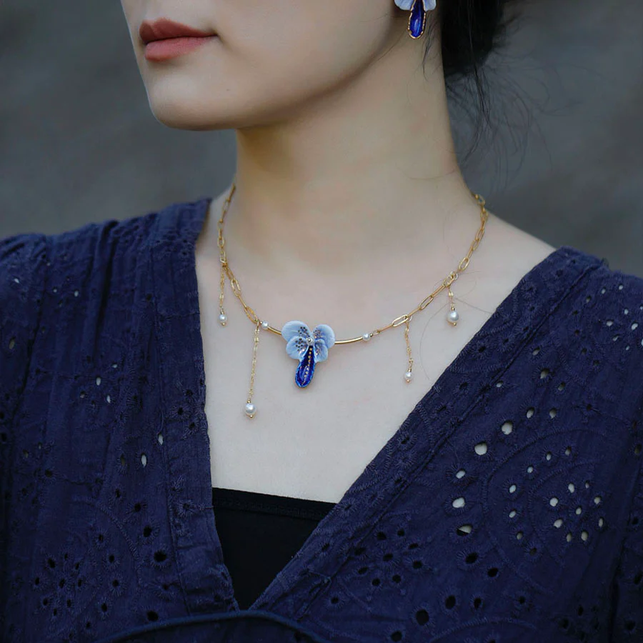 YIHE Ceramic Necklace "Blue Butterfly" - Image 5