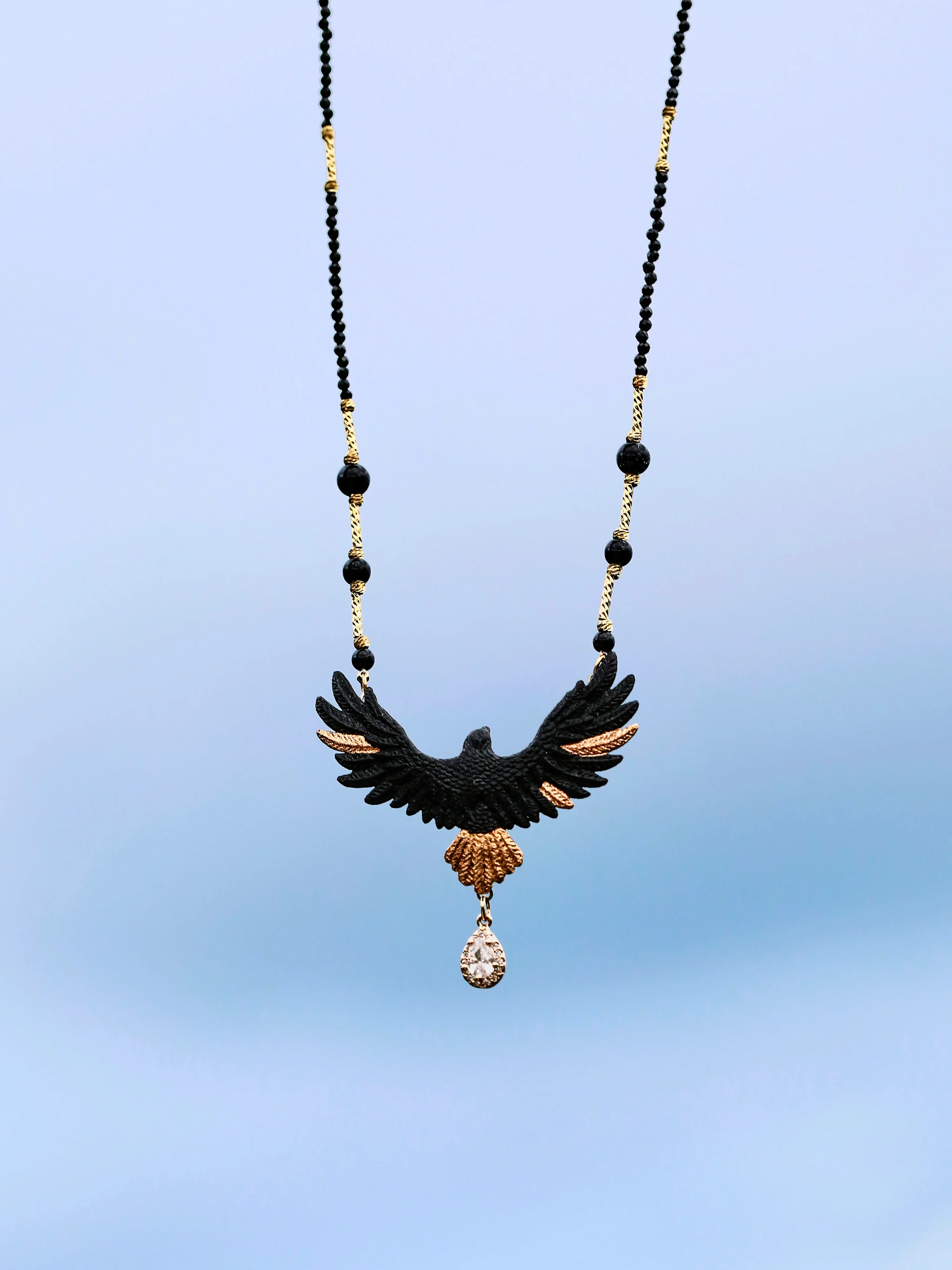 YIHE Ceramic Necklace "Golden Eagle" - Image 7