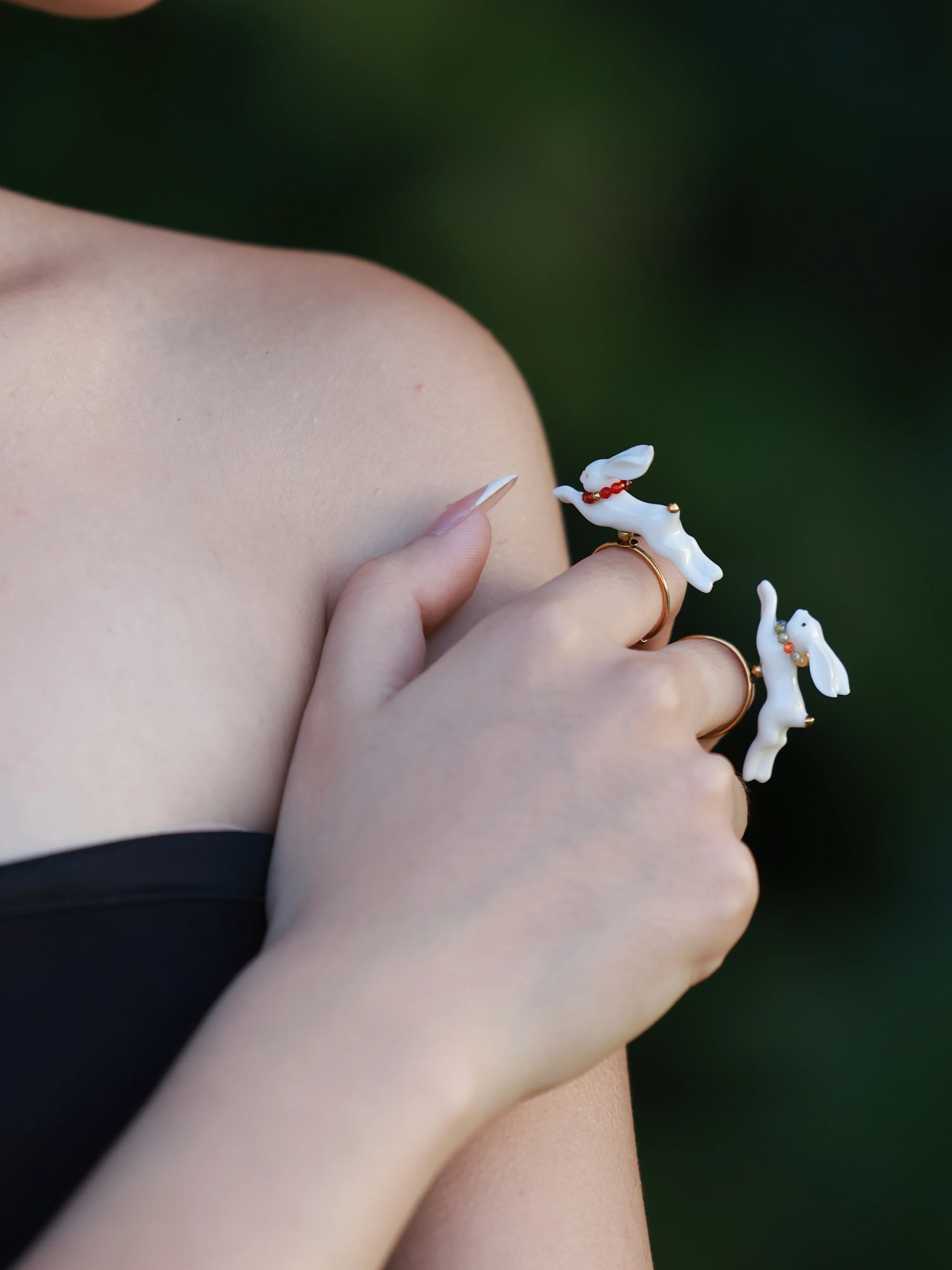 YIHE Ceramic Rings "Rainbow Rabbit" - Image 4
