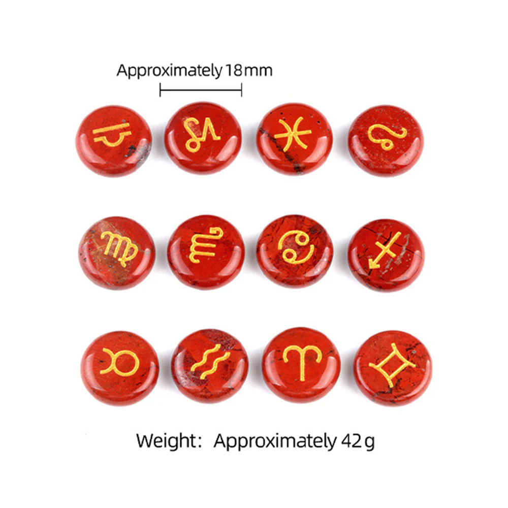 Zodiac Constellations Crystal Rune Stones (12-Piece, Round) - Image 5